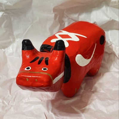Red Beko Doll, Large Size, 9.5''x16''x9.8'', Boxed, Aizu Wakamatsu