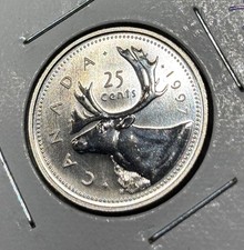 Rare!  1997 25 cents Canada coin! UNC, free shipping!!