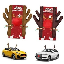 2 Sets Christmas Antlers - Reindeer  Nose for Christmas Car 2 set car antler