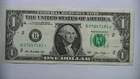 FANCY SERIAL NUMBER $1.00 FEDERAL RESERVE NOTE 2013 B 07647181 * STAR DUPLICATE