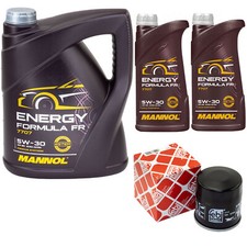 Motoröl Set MANNOL 5W30 API SN 7 Liter + Ölfilter für Subaru Tribeca Outback 3.6