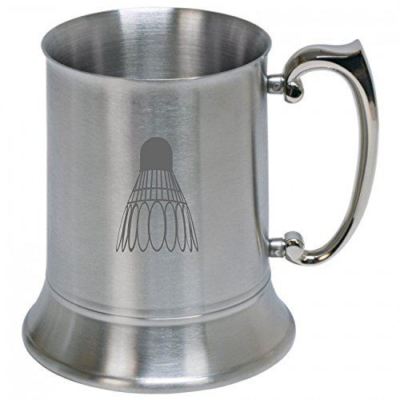 Personalised Engraved Badminton Stainless Steel Tankard st35
