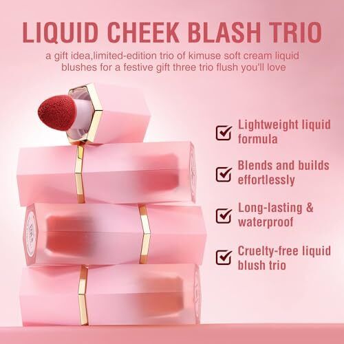 Cheek Gel Cream Liquid Blush Makeup Soft Lightweight Breathable Feel Long-Wea... - Picture 2 of 9