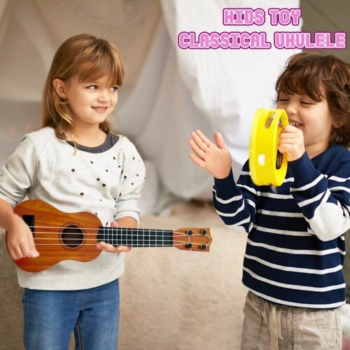 Kids Toy Ukulele Kids Guitar with Pick Musical Toy 17 Inch 4 Strings Educational - Bild 16 von 22