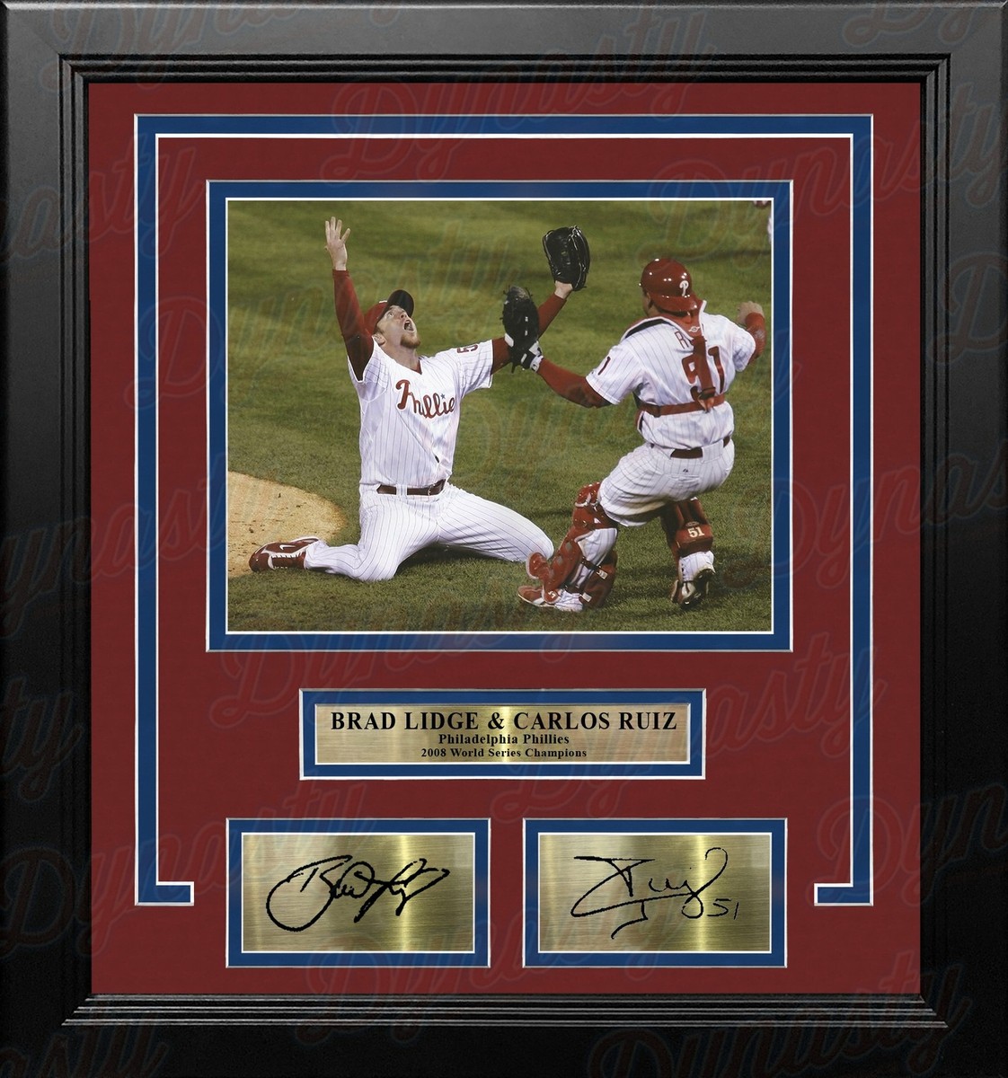 Brad Lidge Carlos Ruiz World Series Phillies Framed Photo w