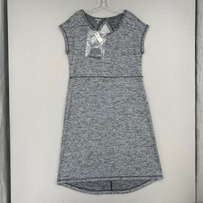 NWT T By Talbots Jersey Knit Dress Womens Medium Gray Space Dye Tie Waist
