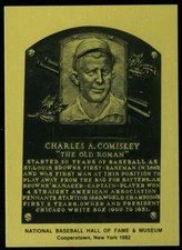 Charles Comiskey Rare 1981-89 Hall of Fame Plaque Metallic Card Chicago