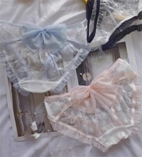 Japanese Sweet Girls Womens Lace Bow Panties Comfort Briefs Underwear Underpants