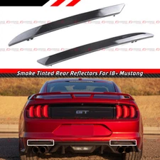 FOR 2018-2023 FORD MUSTANG TINTED SMOKE LENS REAR BUMPER DIFFUSER REFLECTOR L+R