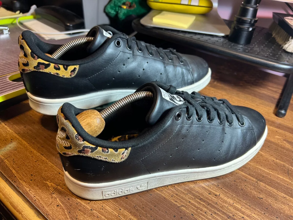 Adidas STAN SMITH Endorsed Black Leather Tennis Sneakers Men Sz 11 Medium EUC