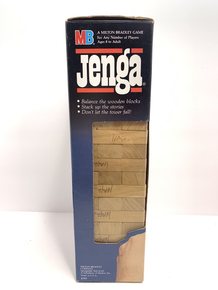 MB Games Vintage JENGA 1993 Wooden Block Building Tower Game