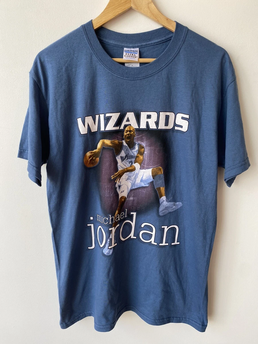Vintage Y2K Michael Jordan Rap Tee Shirt Blue Size Medium M
