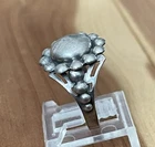 Vintage 925 Sterling Silver Concho Flower 🌸 Ornate Silver Dote Ring Size 9.75