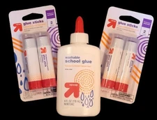 UP&UP Liquid and Stick Washable School Glue 5 Piece Set