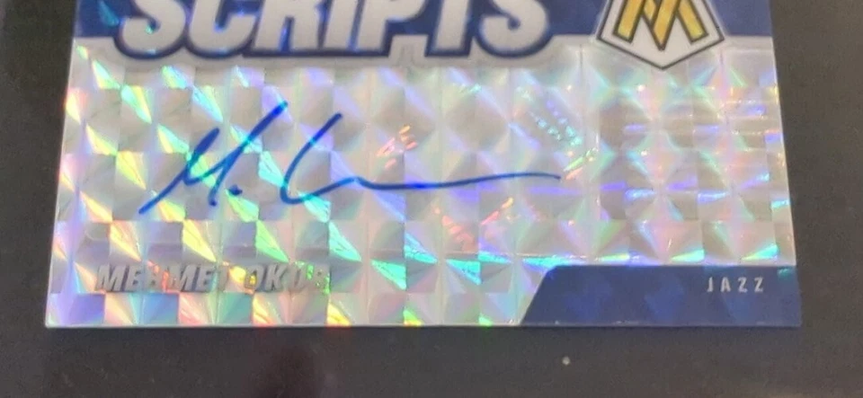 🏀2020-21 Mehmet Okur Panini Mosaic Scripts Gold Prizm SC-MOK Auto Utah Jazz - Image 2 of 3
