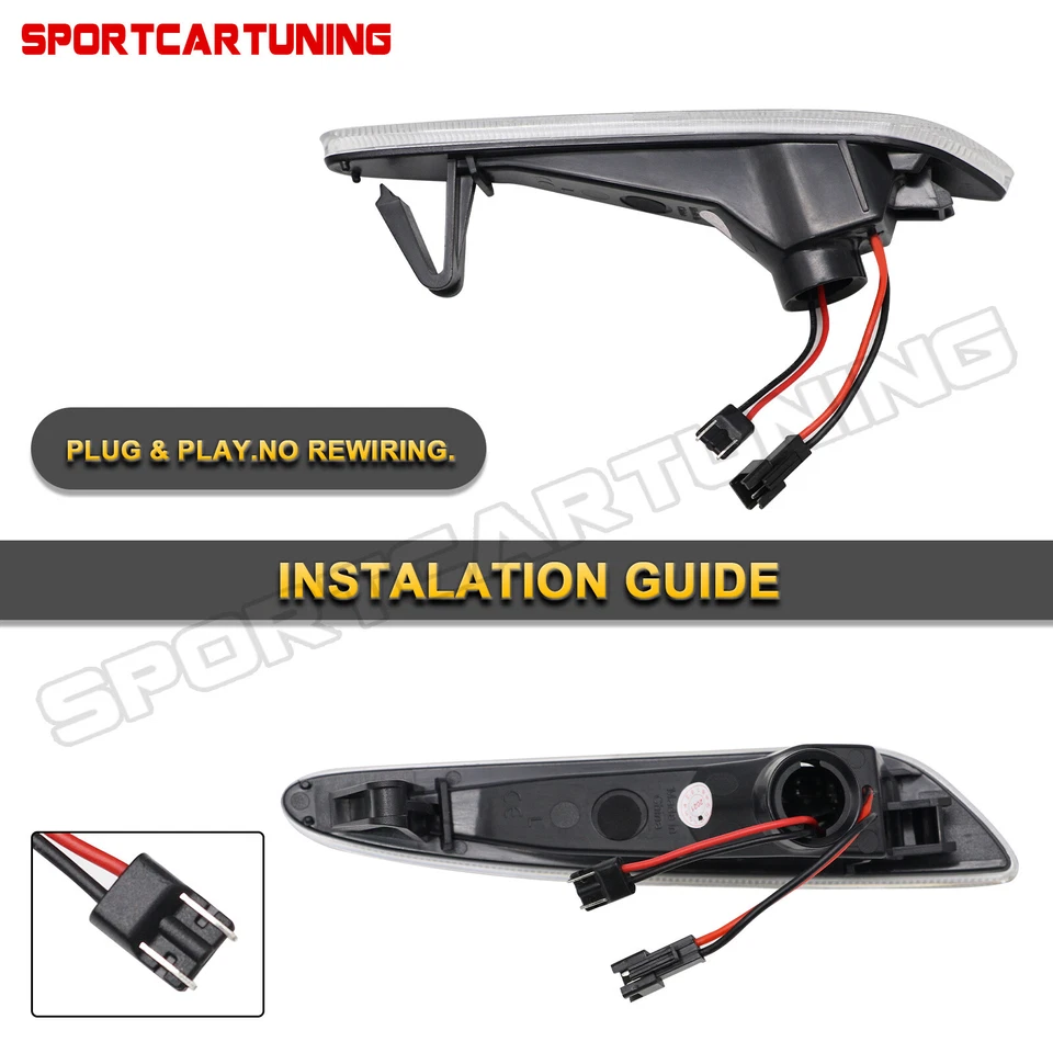 2x Amber LED Bumper Side Marker Lights For 2003-2006 Mercedes Benz E-Class W211 — 第 4/4 张图片