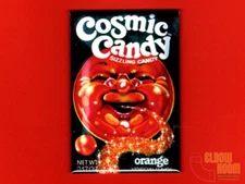 Cosmic Candy Orange candy package art 2x3" fridge/locker magnet vintage