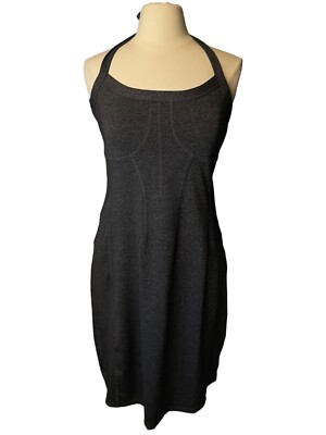 Athleta Modra 12 TALL Gray Halter Modra Dress Built in Bra Removable Pads |  eBay