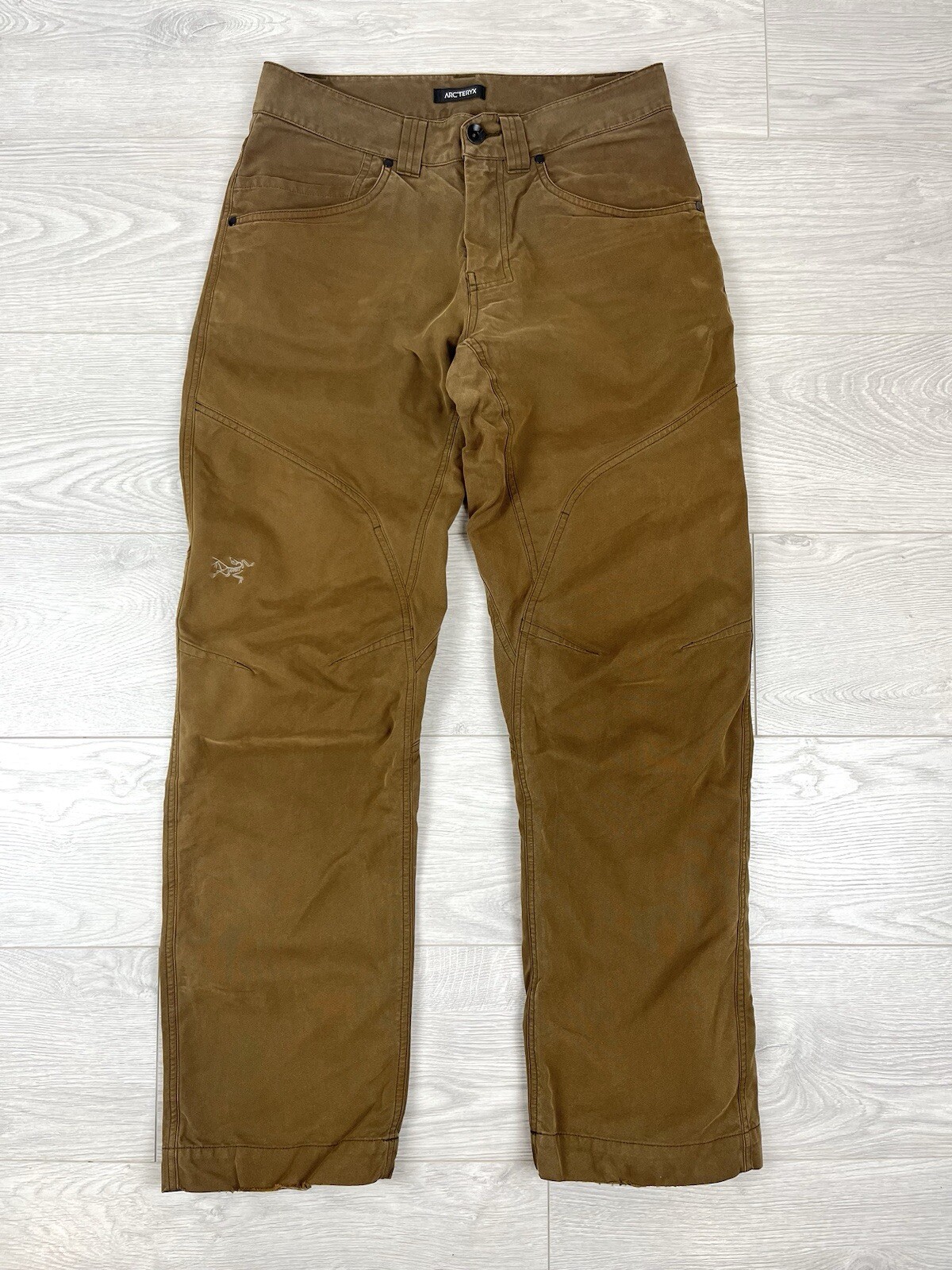 Arcteryx Mens Heavy Cotton Brown Logo Pants Size 30 Outdoor
