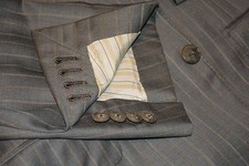 3695 MINT Ermenegildo Zegna Trofeo Gray Silver Wool Stripe Suit 40R 35W