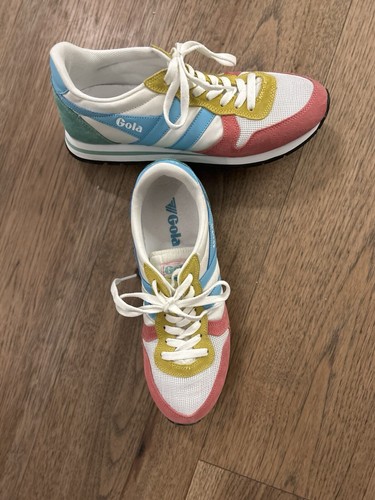 Gola Daytona Tennis Shoes Sneakers Women Size 10 Pink Blue Retro Trainers CLA592 - 第 5/5 張圖片