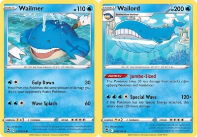 Wailord 038/195- Pokemon Evolution 2 Card Set - Rare Stage 1 Silver Tempest  | eBay