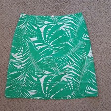 Talbots Petites Skirt Size 4P Green Floral Knee Length Pencil Lined Canvas