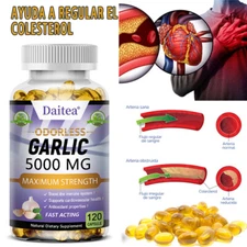 Odorless Garlic Extract 5000 mg Cholesterol & Antioxidants 30 to 120 Capsules