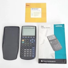Texas Instruments TI-83 Graphing Calculator + Cover And Manual (Tested Works)