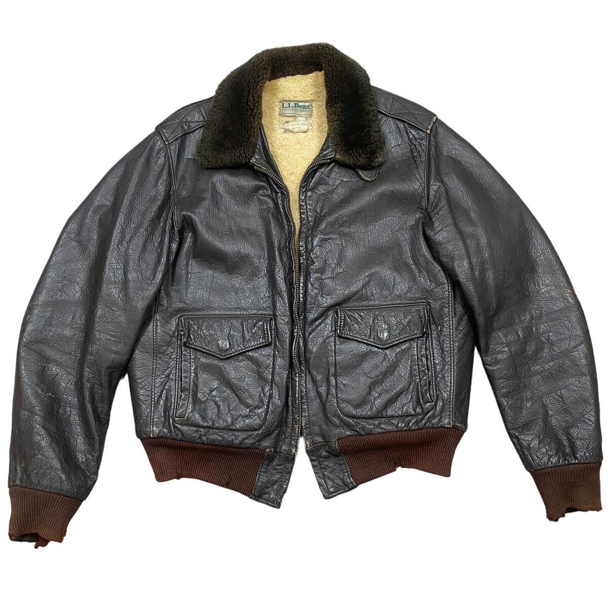 Vintage 70s 80s LL Bean Goatskin Leather Lambswool G-1 Vintage 70s 80s LL Bean Goatskin Leather Lambswool G-1