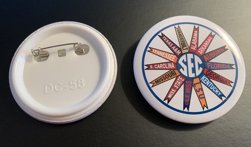 SEC 2.25" Conference Button College Football Southeastern Pinwheel Pin LSU Tiger - Picture 8 of 11