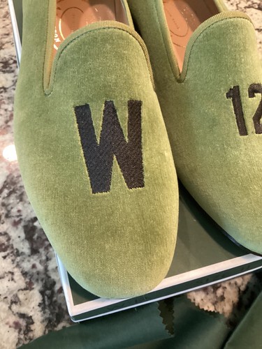 Herren Stubbs Wootton Größe 11 neu im Karton grün Samt Halbschuhe Schuhe - Bild 2 von 10