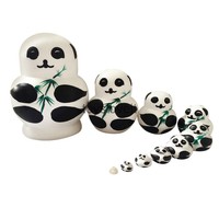 10pcs Pandas Wooden Russian Nesting Dolls Set Matryoshka Collectibles Gift 10pcs Pandas Wooden Russian Nesting Dolls Set Matryoshka Collectibles Gift