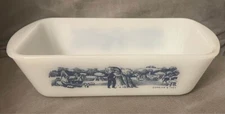 Vintage Glasbake Ovenware Currier and Ives Loaf Pan - 2 Available