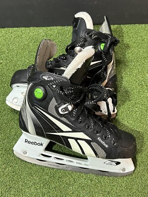 Reebok 6K Pump ice hockey skates shoe size US 1 sz 2.5 youth boys skate black