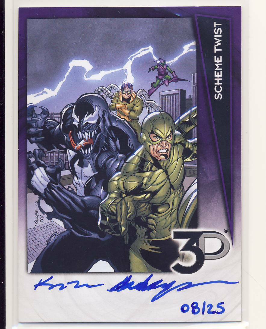 2015 Upper Deck Marvel 3D Artist Autograph Card 33a Spiderman Villains 08/25
