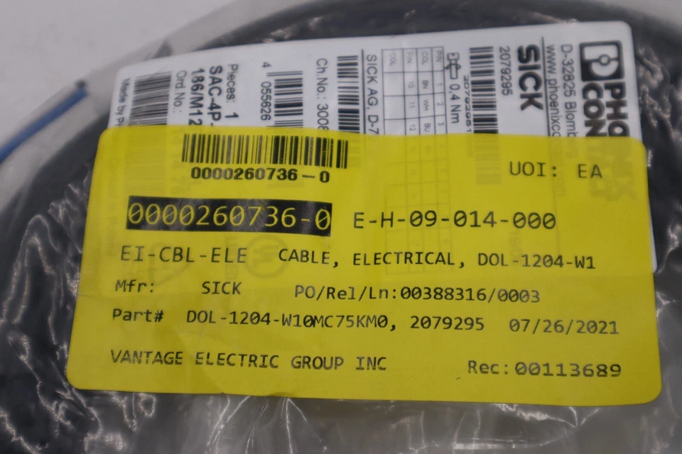 NEW SICK 2079295/ DOL-1204-W10MC75KM0 10M LENGTH STOCK G806A - Image 2 of 2
