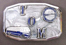 circa 1960 BUS DRIVER UNION enameled cast metal Hook Fast belt buckle xx