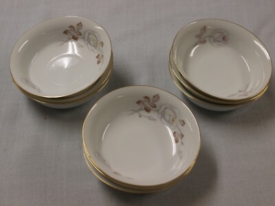 Johann Haviland SWEETHEART ROSE lot 9 fruit berry dessert bowls 4 7/8''  Bavaria