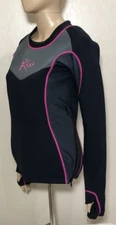 Kutting Weight Long Sleeve Black Gray Pink Sauna Wet Suit Shirt Women Small