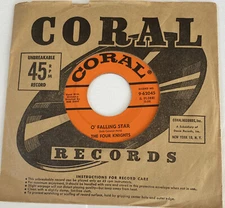 THE FOUR KNIGHTS, O' FALLING STAR #62045 CORAL 1958 POP 45RPM.