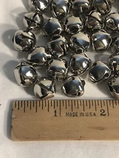 LOT 100 PLATINUM SILVER JINGLE BELLS ~ 10mm (3/8”) Bulk ~ Metal Craft Holiday