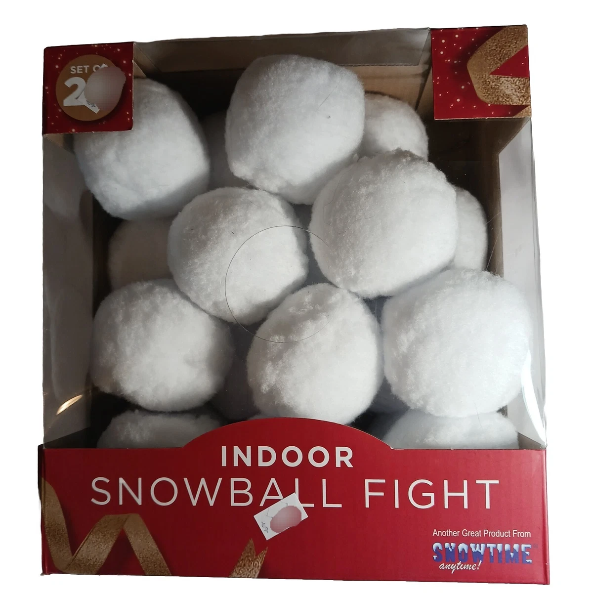 SNOWTIME Anytime Indoor Snowball Fight 20 Soft Snowballs Preowned