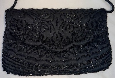 Valerie Stevens Beaded Black Purse Wedding Gala Date Night Evening Party