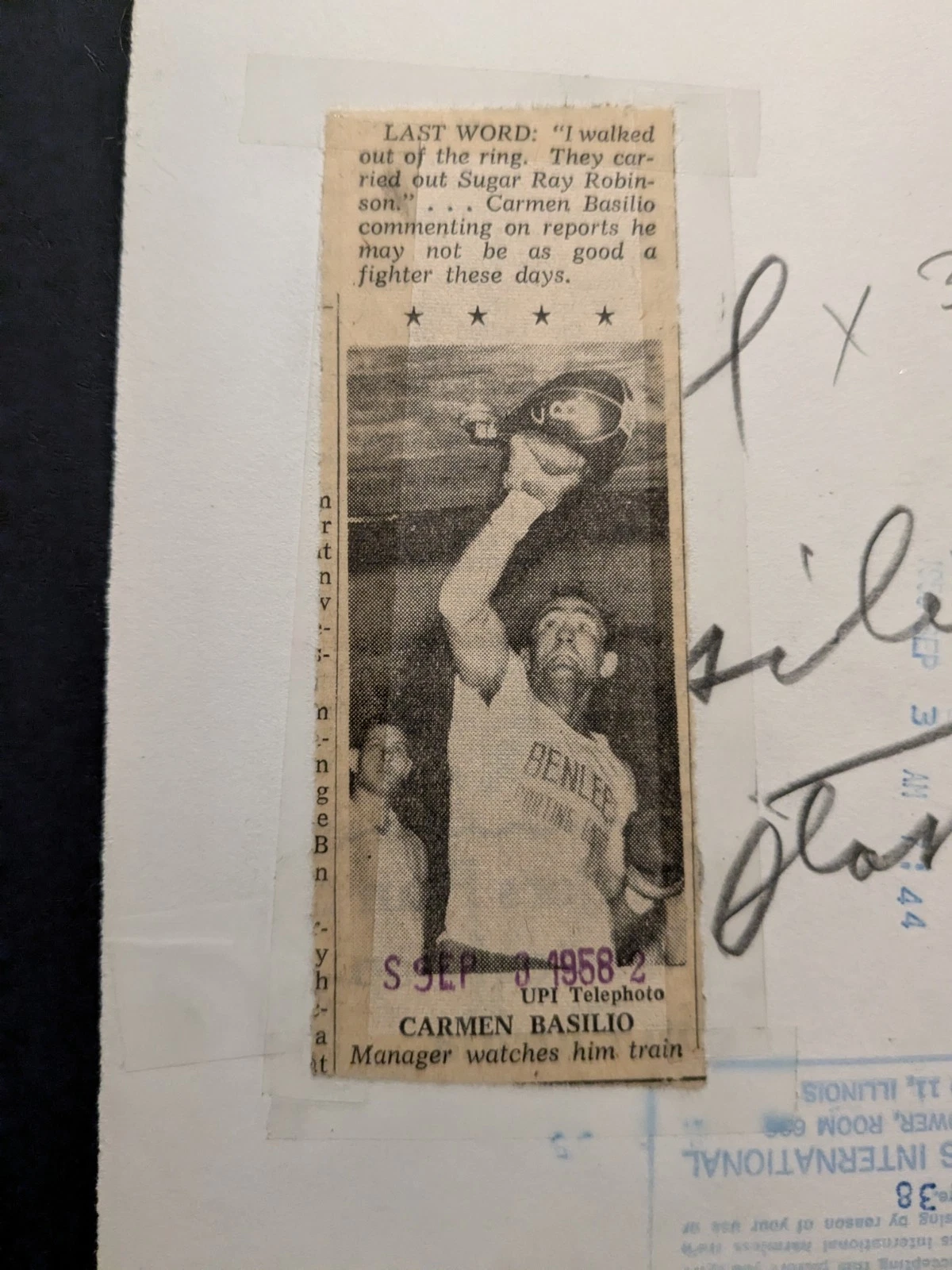カルメン バシリオ オリジナル 1958年 ユナイテッドプレス インターナショナル フォト ボクシング HOF'er - 画像3/4