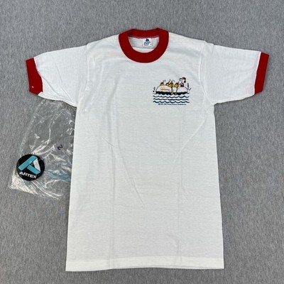 Vintage Deadstock Peanuts Ringer T-Shirt S Jostens/Artex Snoopy McDonalds NEW