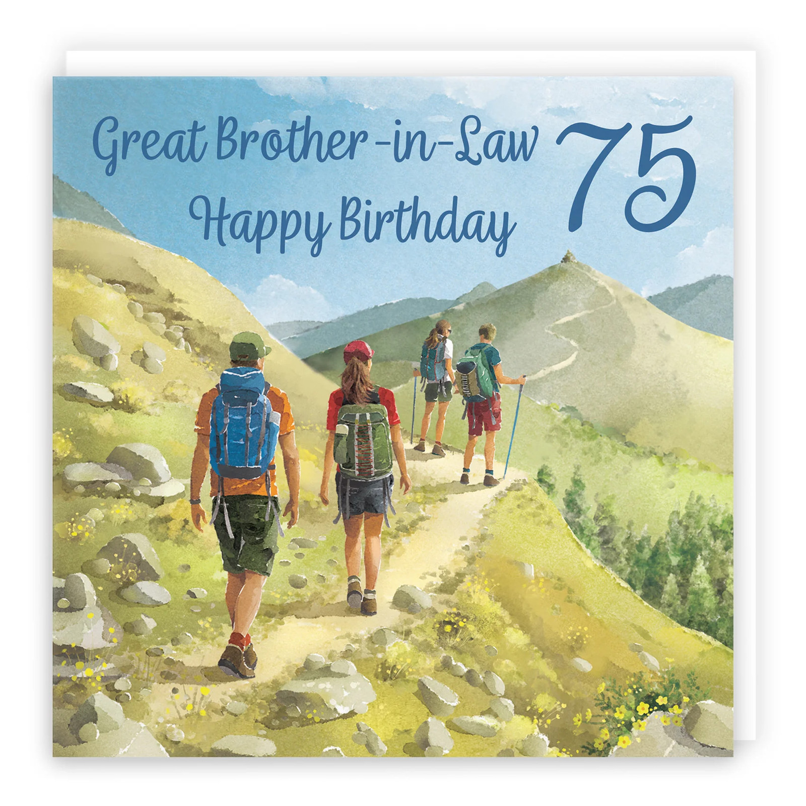 75th Brother In Law Walking Birthday Card Milo's Gallery