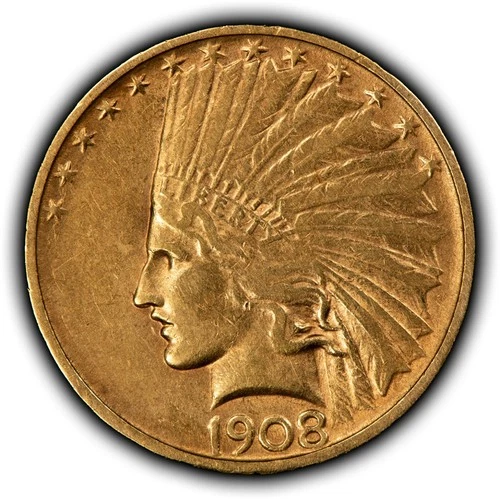 1908-D G$10 Indian Head Gold Eagle - Luster - Authentic US Coin - SKU-G6044