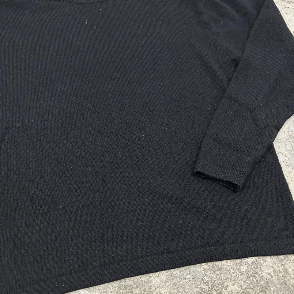 Vintage GAP Sweater Mens Large Black Lambswool Crewneck Made in England Knit 90s - Image 3 of 4