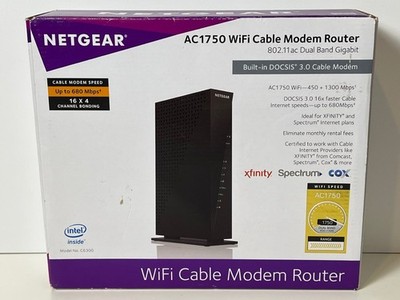 NETGEAR AC1750 C6300 Wifi Cable Modem Router Dual Band Gigabit - Open Box / Used